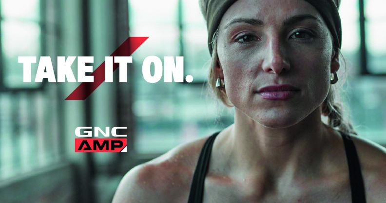 GNC AMP | TAKE IT ON.