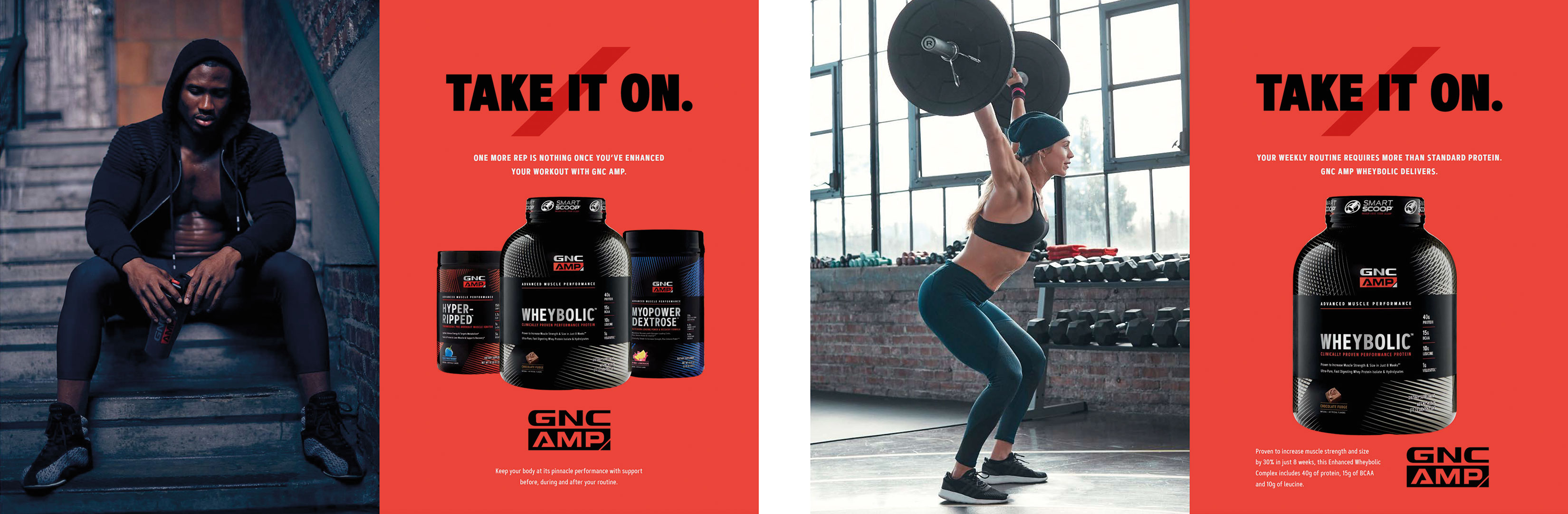 GNC AMP | TAKE IT ON.